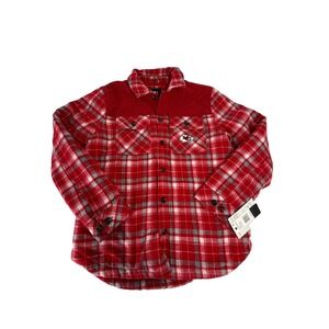 Kansas City Chiefs G-III Mens Red Plaid Black Shirt Jacket Size Medium M NWT